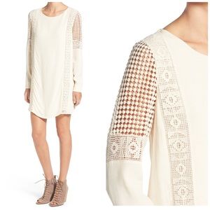 ASTR The Label crochet inset cotton shift dress size Small